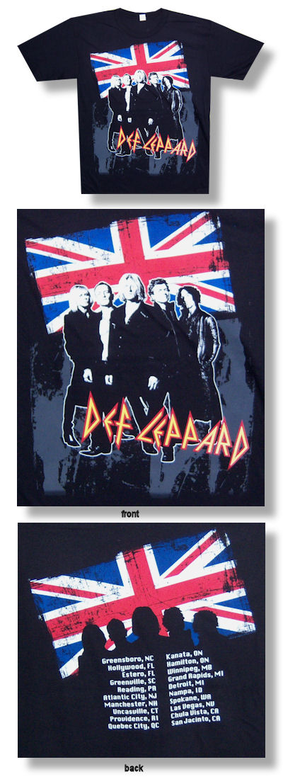 Def Leppard Distressed Flag Jumbo Print 30/1 Tee 012